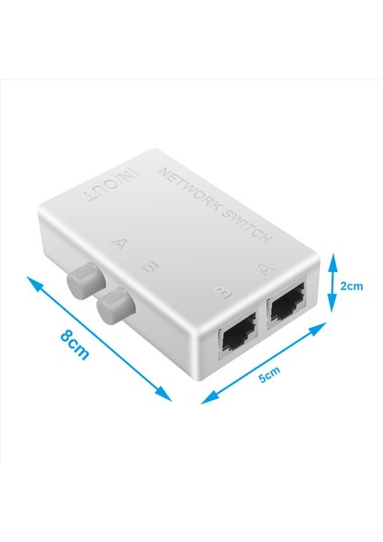 2x Mini 2 Port RJ45 Rj-45 Ağ Anahtarı Ethernet Ağ Kutusu Anahtarlayıcı Çift 2 Yolu Port Manuel Paylaşım Anahtarı Adaptör Hub (Yurt Dışından) indirimleri