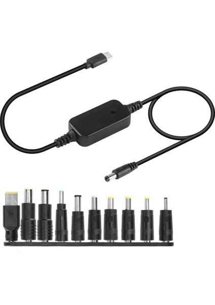 Tip C - Dc Boost Kablo Adaptör Kablosu 5V 9V 12V 15V 20V Ayarlanabilir Voltaj Pd Dizüstü Bilgisayar Için Hızlı Şarj Kablosu (Yurt Dışından) fiyatları