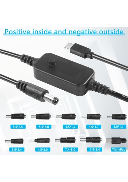 Tip C - Dc Boost Kablo Adaptör Kablosu 5V 9V 12V 15V 20V Ayarlanabilir Voltaj Pd Dizüstü Bilgisayar Için Hızlı Şarj Kablosu (Yurt Dışından) modelleri