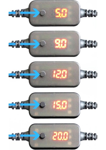 Tip C - Dc Boost Kablo Adaptör Kablosu 5V 9V 12V 15V 20V Ayarlanabilir Voltaj Pd Dizüstü Bilgisayar Için Hızlı Şarj Kablosu (Yurt Dışından) indirimleri
