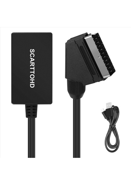 HDMI Kablosu ile HDMI Dönüştürücüsüne Skart Hd Adaptör 720P 1080P Video Ses Dönüştürücüsü Tv Monitörü Projektörü Için Adapte (Yurt Dışından)