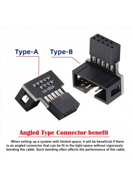 2set Aşağı ve Yukarı Açılı 90 Derece Erkek - Kadın USB 2 0 10PIN Anakart Uzatma Adaptörü Için Başlık (Yurt Dışından) indirimleri