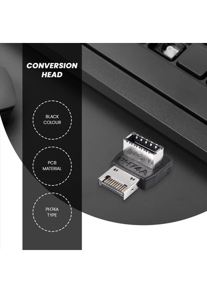 Bilgisayar Anakart Tipi-E USB 3 1 Type-E Arabirim 90 Derece Direksiyon Dirsek Ön Tip-C Kurulu Adaptör (PH74A) (Yurt Dışından) fiyatları