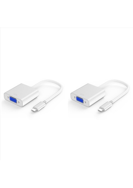 2x USB C - VGA Adaptörüne MacBook Pro 2016/2017/2018 Için Uyumlu C Tipi - VGA Adaptörüne Uyumlu MacBook Air/ipad Pro 2018 (Yurt Dışından)
