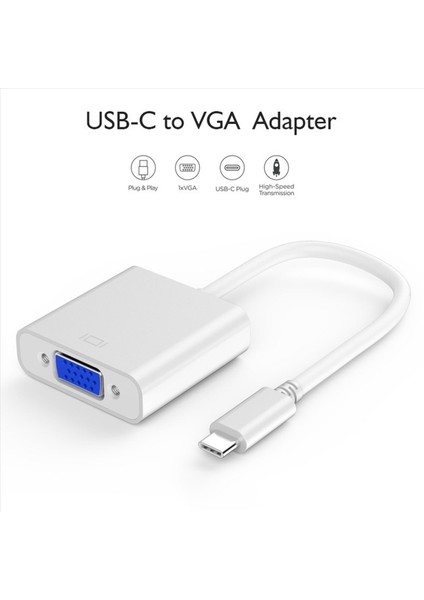 2x USB C - VGA Adaptörüne MacBook Pro 2016/2017/2018 Için Uyumlu C Tipi - VGA Adaptörüne Uyumlu MacBook Air/ipad Pro 2018 (Yurt Dışından) fiyatları