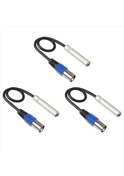3pcs 1/4 Ila Xlr Kablosu Dengeli 1/4 Inç Dişi Xlr Erkek Stereo Ses Adaptörü Çeyrek Inç Ts/trs Ila Xlr Erkek Konnektörü (Yurt Dışından)