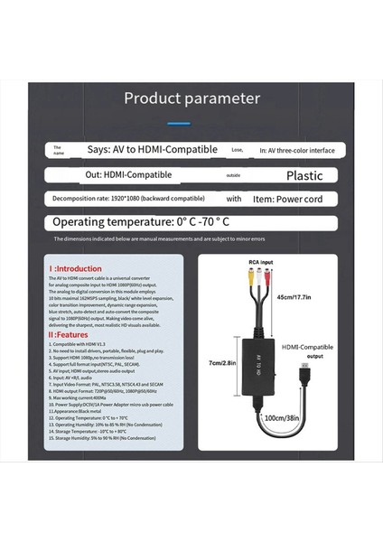 Converter Av-Hdmı Uyumlu Dönüştürücü Video Ses HDMI Uyumlu Adaptör (Yurt Dışından) fırsatları