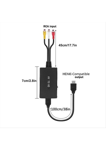 Converter Av-Hdmı Uyumlu Dönüştürücü Video Ses HDMI Uyumlu Adaptör (Yurt Dışından) indirimleri
