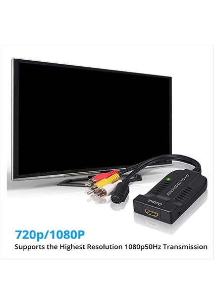 Av Cvbs&#39 De Av-S-Video-Hdmı Uyumlu Adaptör S-Video Video Dönüştürücü HDMI Uyumlu Çıktı 720P/1080P (Yurt Dışından) modelleri