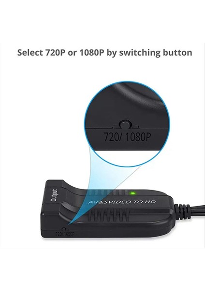 Av Cvbs&#39 De Av-S-Video-Hdmı Uyumlu Adaptör S-Video Video Dönüştürücü HDMI Uyumlu Çıktı 720P/1080P (Yurt Dışından) fırsatları