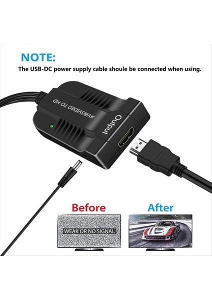 Av Cvbs&#39 De Av-S-Video-Hdmı Uyumlu Adaptör S-Video Video Dönüştürücü HDMI Uyumlu Çıktı 720P/1080P (Yurt Dışından) indirimleri