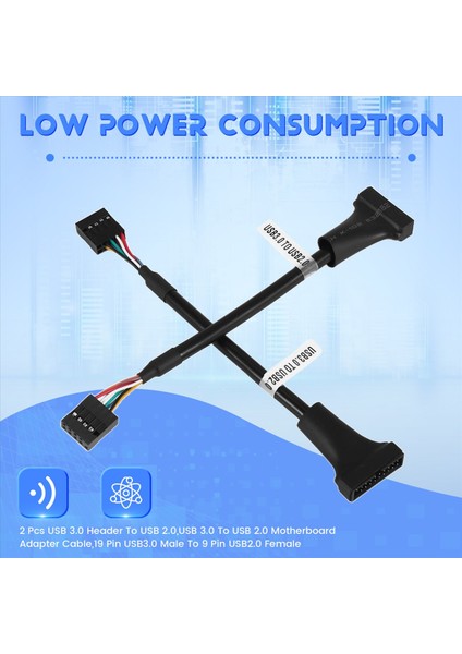 2 Pcs USB 3 0 Başlığı - USB 2 0 USB 3 0 - USB 2 0 Anakart Adaptör Kablosu 19 Pin Usb3 0 Erkek - 9 Pin Usb2 0 Kadın (Yurt Dışından) indirimleri
