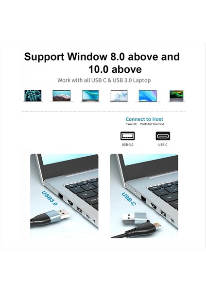 USB 3 0 Ila Çift HDMI Uyumlu Adaptör 2 Monitör 1080P Çift Monitör Adaptörü Için (Yurt Dışından) fırsatları