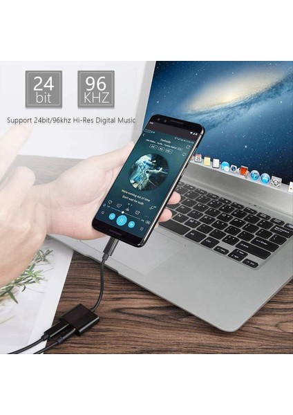 4x USB C Ila 3 5mm Kulaklık ve Şarj Cihazı Adaptörü Galaxy S22/S21/S20+ Ultra Için 2&#39 Den 2&#39 Si Not 20/10 Pixel 6/5/4/3 Xl (Siyah) (Yurt Dışından) modelleri