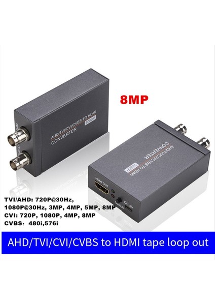 Ahd/tvı/cvı/cvbs-Hdmı Uyumlu Dönüştürücü 3mp/4mp/5mp/8mp Sinyal Adaptörü 720P/1080P 60Hz Kamera Sinyal Dönüştürücü (Yurt Dışından) indirimleri