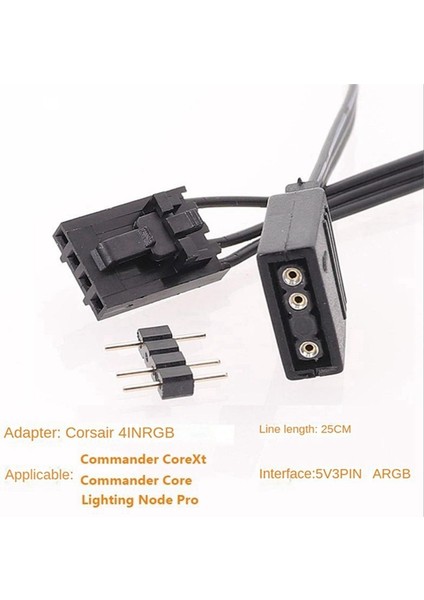 Corsair Için 2pcs 4pin Rgb-Standart Argb 3 Pimli 5V Adaptör Bağlayıcısı Rgb Kablosu 25CM (Yurt Dışından) indirimleri