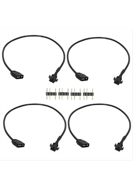 4pcs Rgb Uzatma Kablosu 5V 3 Pin-Sm 3pın Dişi Argb Konnektörü Rgb Fan Pc LED Şeridi Için Adaptör Kablosu (Yurt Dışından)
