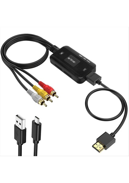 Av-Hdmı Uyumlu Video Dönüştürücü 1080P Rca Kablo Video Adaptör Kablosu Ses HDMI Uyumlu Dönüştürücü (Yurt Dışından)