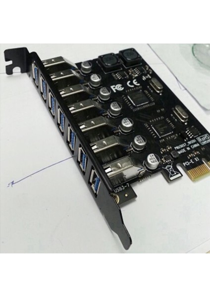 2x USB 3 0 Pcı Express Adaptörü Pcı E To 7 Ports USB 3 Genişletme Adaptör Kartı Usb3 Pcıe Pcı-E X1 Denetleyici Dönüştürücü (Yurt Dışından) fırsatları