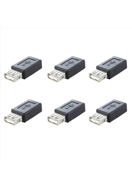6x Siyah USB 2 0 A Tip A Dişi-Micro-Usb B Dişi Adaptör Fiş Dönüştürücü (Yurt Dışından)