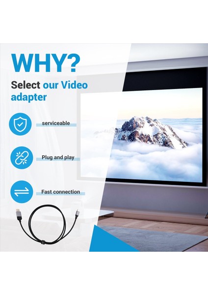 Qgeem Bağlantılar USB Tip C Ila HDMI Uyumlu Kablo Adaptörü 4K30Hz Video ve Ses Şanzımanı Için Adaptör Kablosu A (Yurt Dışından) indirimleri