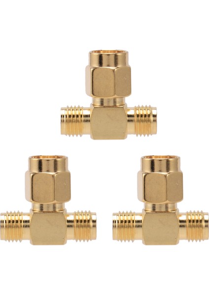 3x Sma Erkek Ila Iki Sma Dişi Üçlü T Rf Adaptör Konnektörü 3 Yol Ayırıcı Yeni (Yurt Dışından)