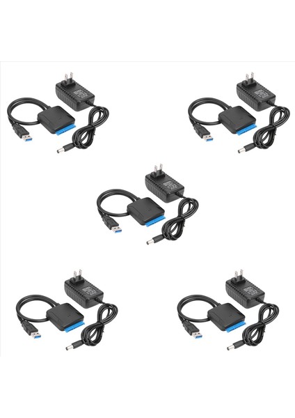 5x USB - Sata Veri Kablosu 2 5/3 5 Inç Usb3 0 Kolay Sürücü Kablosu Sata Sabit Disk Adaptör Kablosu (Abd Fişi) (Yurt Dışından)