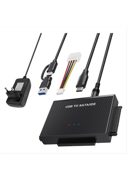 Sata Adaptörü USB 3 2 ve Ide Adaptörü 2 5 Inç ve 3 5 Inç Sata HDD &amp Ide HDD Ab Fişi Için Sata USB Sabit Sürücü Adaptörü (Yurt Dışından)