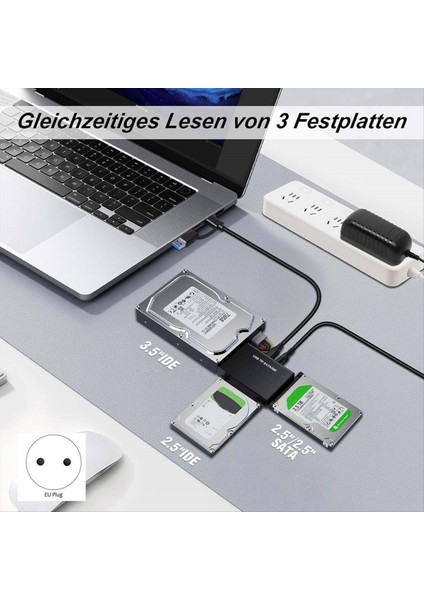 Sata Adaptörü USB 3 2 ve Ide Adaptörü 2 5 Inç ve 3 5 Inç Sata HDD &amp Ide HDD Ab Fişi Için Sata USB Sabit Sürücü Adaptörü (Yurt Dışından) fiyatları