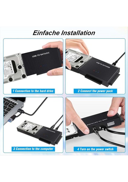 Sata Adaptörü USB 3 2 ve Ide Adaptörü 2 5 Inç ve 3 5 Inç Sata HDD &amp Ide HDD Ab Fişi Için Sata USB Sabit Sürücü Adaptörü (Yurt Dışından) fırsatları