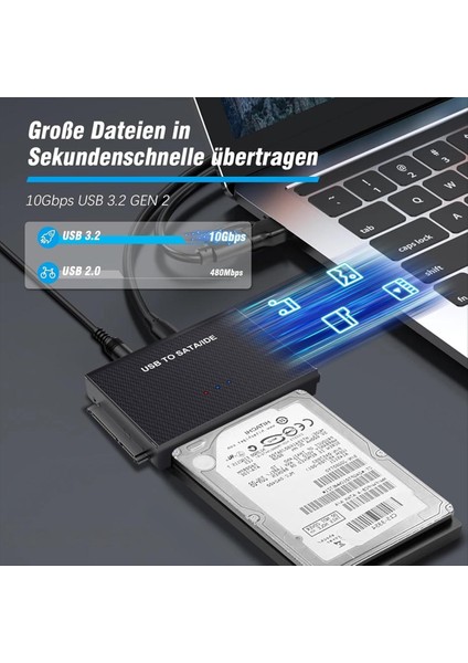 Sata Adaptörü USB 3 2 ve Ide Adaptörü 2 5 Inç ve 3 5 Inç Sata HDD &amp Ide HDD Ab Fişi Için Sata USB Sabit Sürücü Adaptörü (Yurt Dışından) indirimleri