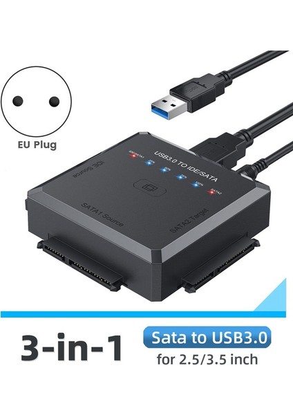 Sata-Usb Adaptör USB 3 0-Ide/sata 3 Kablo Dönüştürücü 2 5 3 5 HDD SSD Sabit Disk Sürücü Adaptör-Ab Fişi (Yurt Dışından) fırsatları