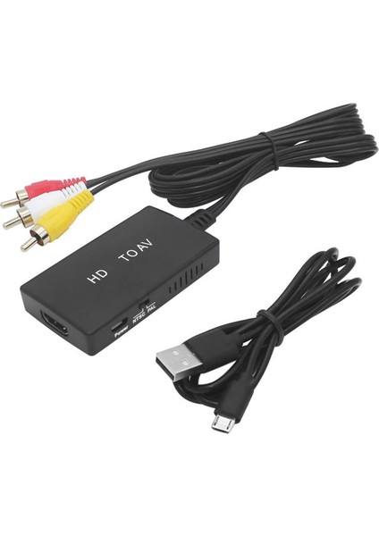 Hdtv-Av Dönüştürücüsü Hd Video Dönüştürücü HDMI Rca Av/cvsb L/r Video 1080P Mini Adaptör ile Uyumlu (Yurt Dışından)