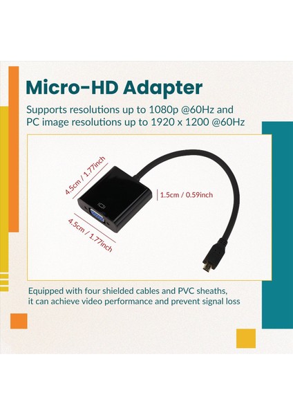 Mikro-Hdmı-Vga Adaptör Kablosu 1080P Video Dönüştürücü Xbox Kamera Raspberry Pi 4 Için Audio Jack USB Güç Kablosu ile (Yurt Dışından) indirimleri
