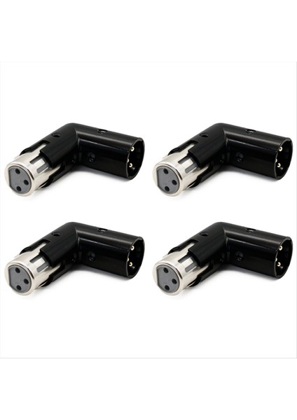 4pcs 3pin Xlr Açılı Adaptör Ayarlanabilir Erkek-Dişi Xlr 90 Derece Adaptör 3 Pimli Nikel Kaplama Konnektörü Ses Için (Yurt Dışından)