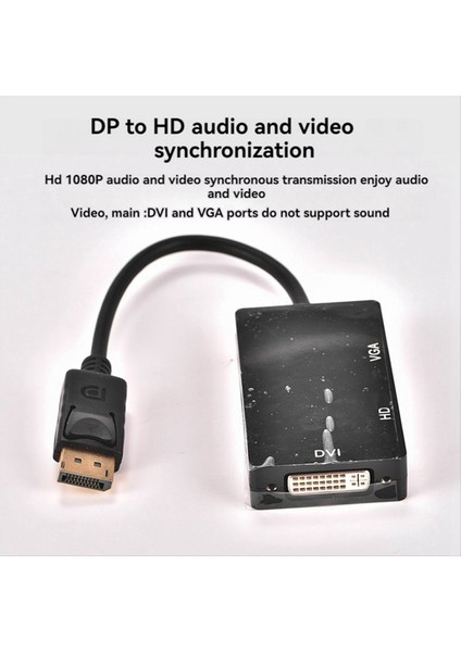 Dp&#39 Den HDMI VGA DVI 3&#39 Ü 1 Arada Adaptör Kablosu Bir Ila Üç Video Dönüştürücü MacBook Pro Air B Için Uygun 1080P&#39 Yi (Yurt Dışından) fırsatları