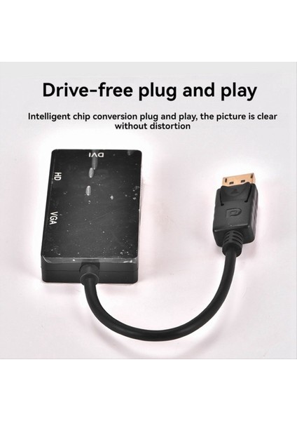 Dp&#39 Den HDMI VGA DVI 3&#39 Ü 1 Arada Adaptör Kablosu Bir Ila Üç Video Dönüştürücü MacBook Pro Air B Için Uygun 1080P&#39 Yi (Yurt Dışından) indirimleri