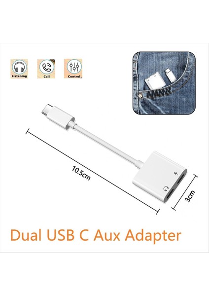 2pcs USB C-Usb-C Kulaklık Şarj Cihazı Adaptörü Pd Hızlı Şarjlı 2&#39 Si 1 Arada T Tip C Ses Adaptörü USB C Splitter Dongle (Yurt Dışından) indirimleri