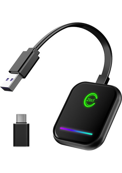 2&#39 De 1 Kablosuz Carplay Adaptörü Kabloyu Kablosuz Carplay Dongle Fişine Dönüştürüyor Apple Android Otomatik Için Carplay Play (Yurt Dışından)