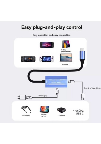 USB C - 4K 60Hz Ar Akıllı Gözlükler Rokid/xreal Ar Için PD100W ile Ekran Adaptörü Switch Steamdedeck Rog Ally Laptop Için (Yurt Dışından) indirimleri