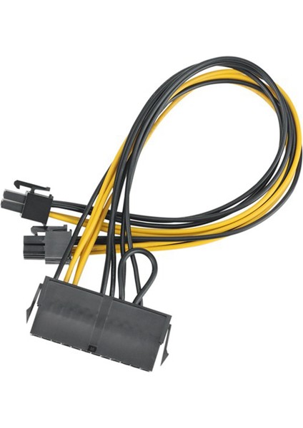 1pcs Pc Psu Atx 24 Pimli Dişi Ila Çift Pcı-E 6 Pimli Erkek Dönüştürücü Adaptörü Gpu Güç Kablosu Kablosu 18AWG 30CM Jumper Başlayıcı (Yurt Dışından) fiyatları