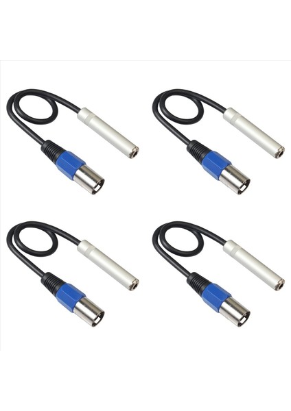 4x 1/4 Ila Xlr Kablosu Dengeli 1/4 Inç Dişi Xlr Erkek Stereo Ses Adaptörü Çeyrek Inç Ts/trs Ila Xlr Erkek Konektör (Yurt Dışından)