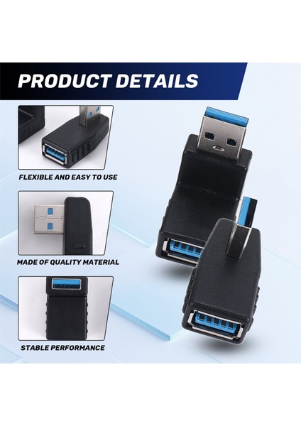 4pcs USB 3 0 Adaptör Kuplörleri 90 Derece Erkek - Kadın USB Konnektörü - Sol Sağ Yukarı Aşağı Açılı Adaptör Dahil (Yurt Dışından) indirimleri