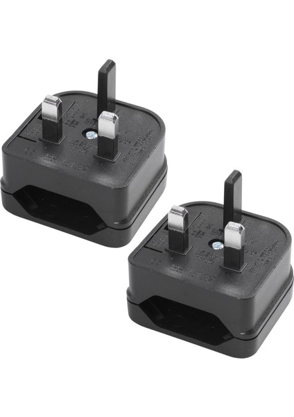 2x Euro 2 Pin - 3 Pin Dönüştürücü Fiş Adaptörü Siyah (Yurt Dışından)