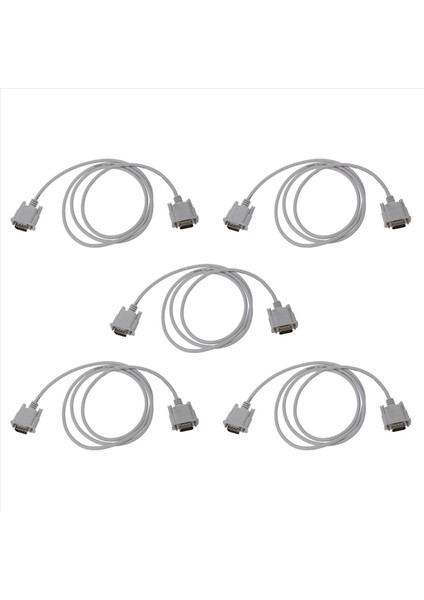 5x VGA DB15 Erkek - RS232 Db9 Pın Erkek Adaptör Kablosu / Video Grafik Uzantı Kablosu (Beyaz 1 4m) (Yurt Dışından)