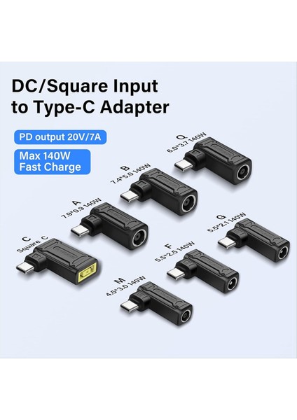 Pd 140W Dc Tip C Güç Şarjı Adaptörü Dc Kadın Girişi USB C Erkek Konnektörüne Telefon Tablet Dizüstü Bilgisayar (M) (Yurt Dışından) fiyatları