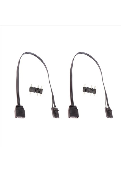 Corsair Için 2x 4pin Rgb-Standart Argb 3 Pimli 5V Adaptör Konnektörü Rgb Kablosu 25CM (Yurt Dışından)