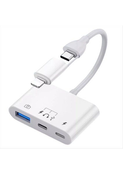 Cep Telefonu Bilgisayar Kulaklık Için Tip C Adaptörü 3&#39 Ü 1 Arada Otg Dönüştürücü Çift Kalı Çok Işlevli Kart Okuyucu (Yurt Dışından) fiyatları