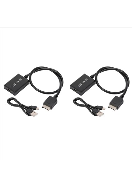 Ps2 Ila Hd Için 2x Audio Video Dönüştürücü Adaptörü 1080P Hdtv Pc Tam Hd Kablo Adaptörü Için Ps1/2/3 Görüntüleme Modları Için Destek (Yurt Dışından)