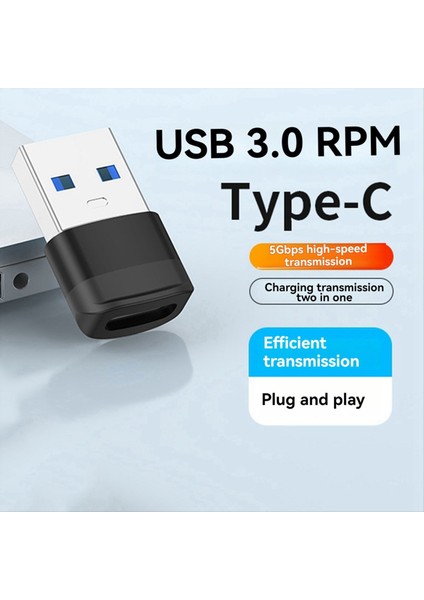USB 3 0 - C Tip C Adaptörü 10GBPS Veri Iletimi Hızlı Şarj Adaptörü iPhone 15 Xiaomi Huawei Aksesuarları Gri (Yurt Dışından) modelleri